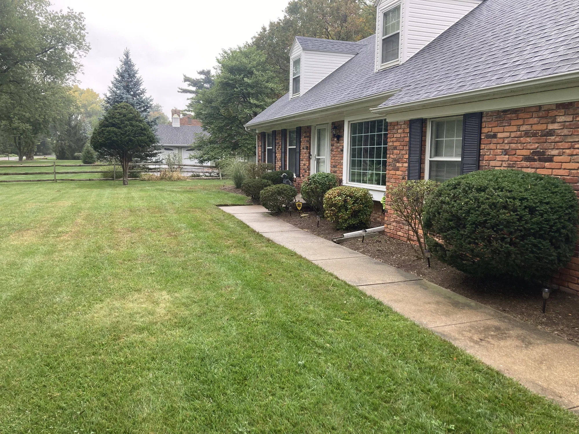 Finished lawn and landscape maintenance project in Sylvania Ohio
